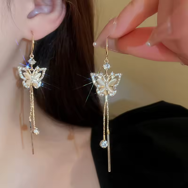 Butterfly Tassel Earrings