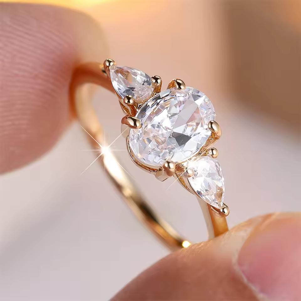 Crystal Oval Zircon Ring - Image 3