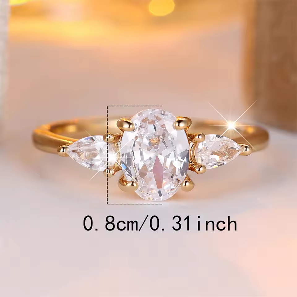 Crystal Oval Zircon Ring - Image 6